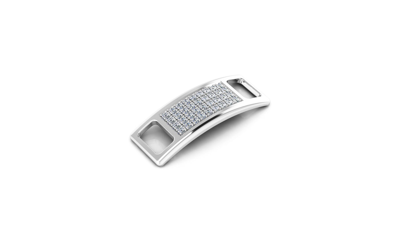 Pair of Pavé Shoe Tags - Sterling Silver