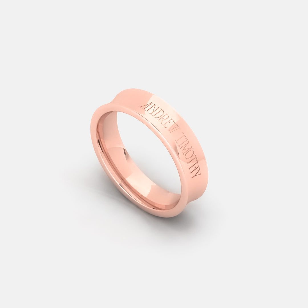 AT CONCAVE BAND, SMALL MODEL - Rose gold
