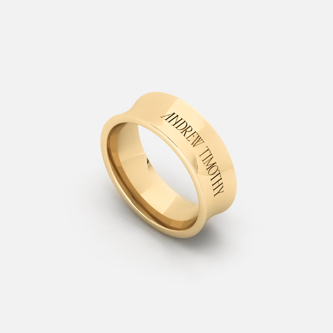 AT CONCAVE BAND, CLASSIC MODEL - Yellow gold