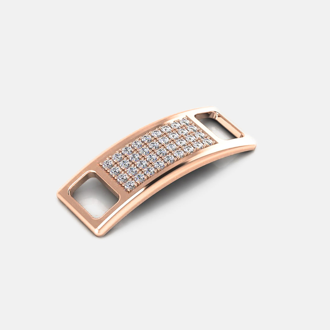 PAVE SHOE TAGS, PAVED - Rose gold, diamonds