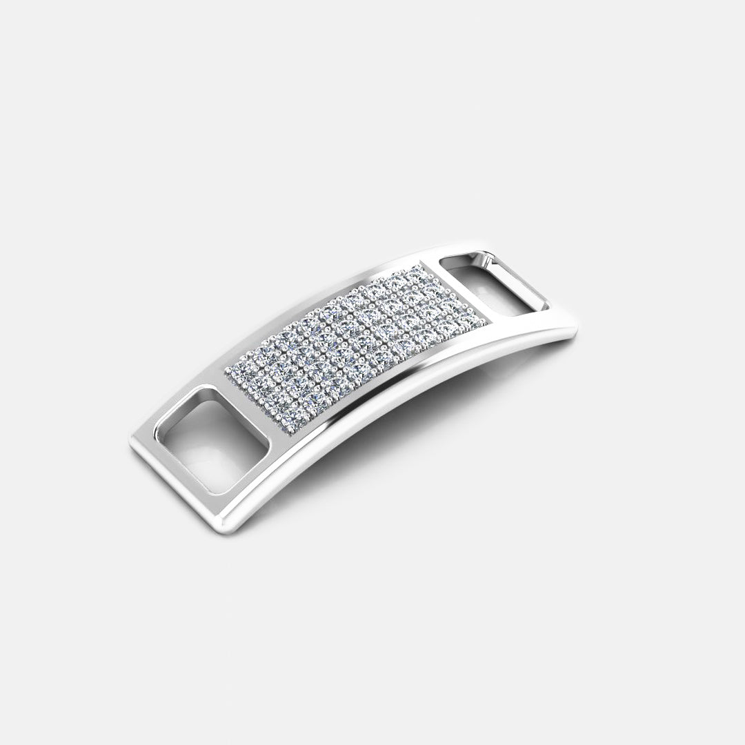 PAVE SHOE TAGS, PAVED - White gold, diamonds