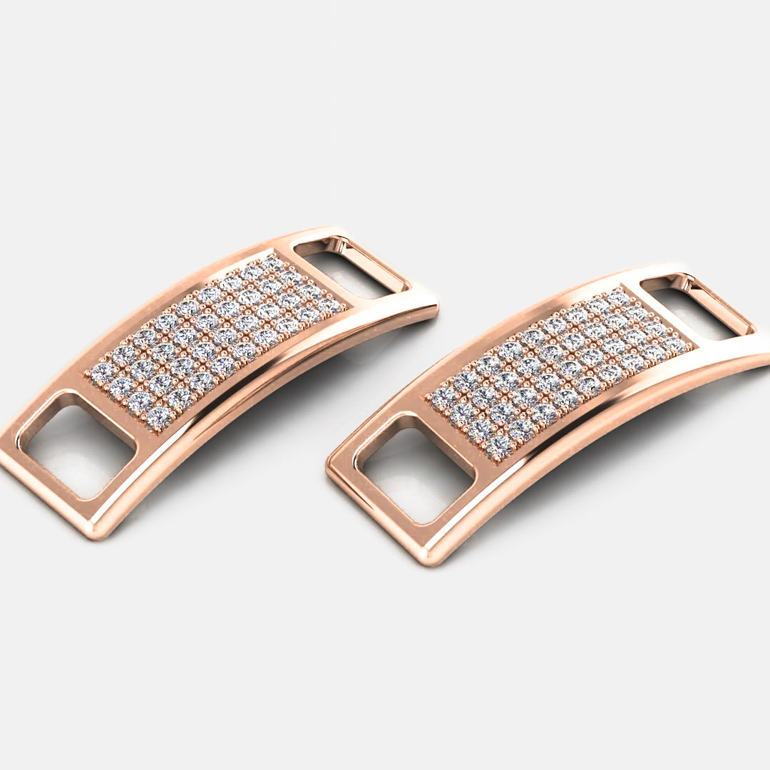 PAVE SHOE TAGS, PAVED - Rose gold, diamonds