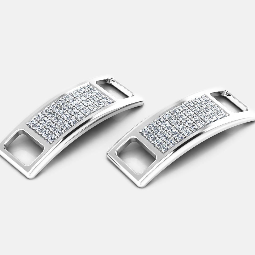 PAVE SHOE TAGS, PAVED - White gold, diamonds