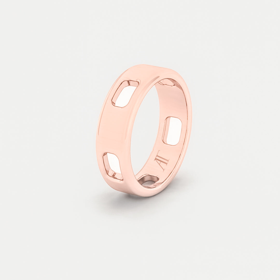PAVE AJOURE RING, SMALL MODEL - Rose gold