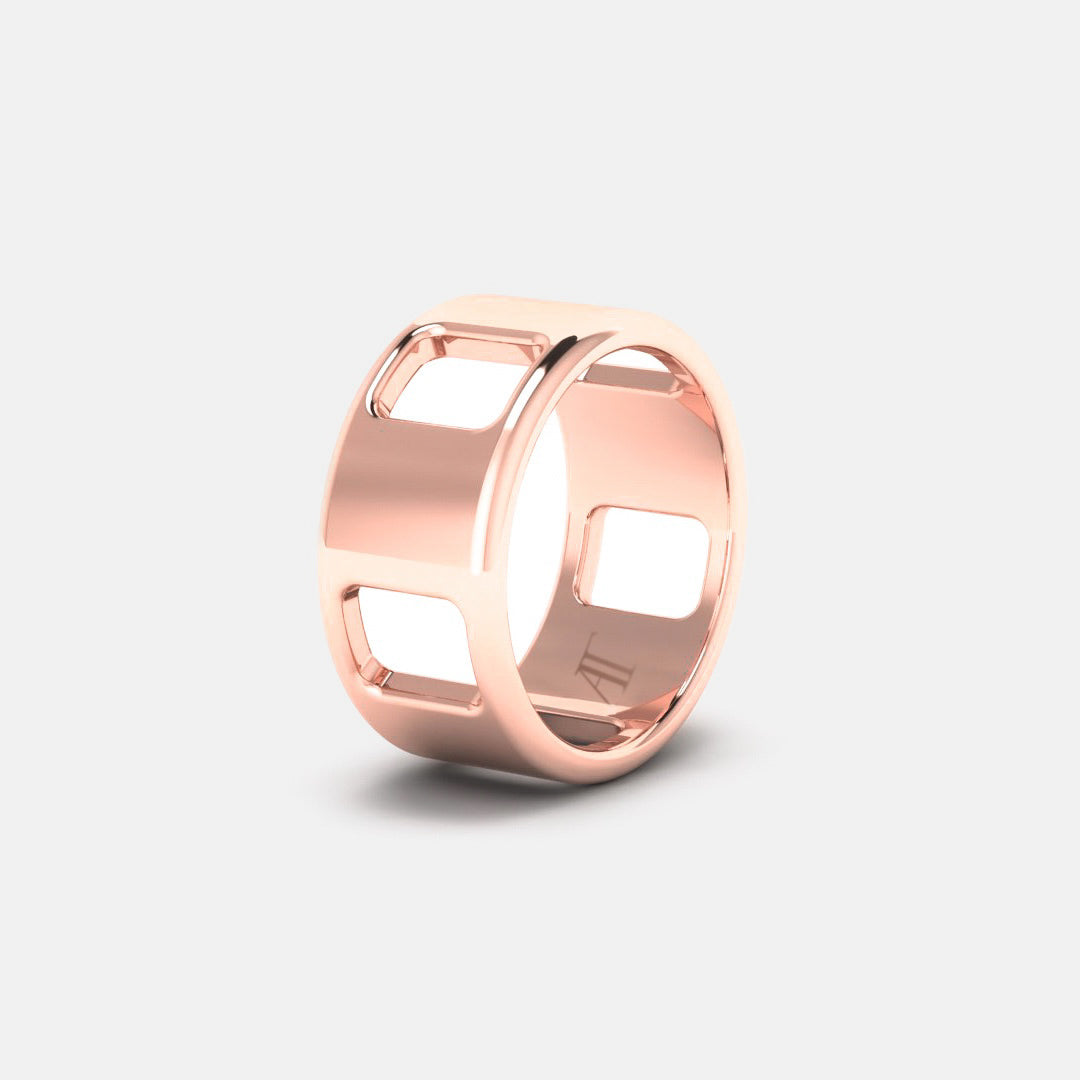 PAVE AJOURE RING, LARGE MODEL - Rose gold
