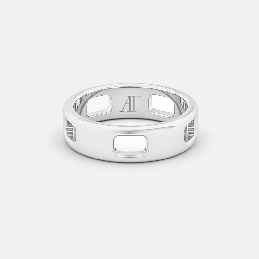 PAVE AJOURE RING, SMALL MODEL - White gold
