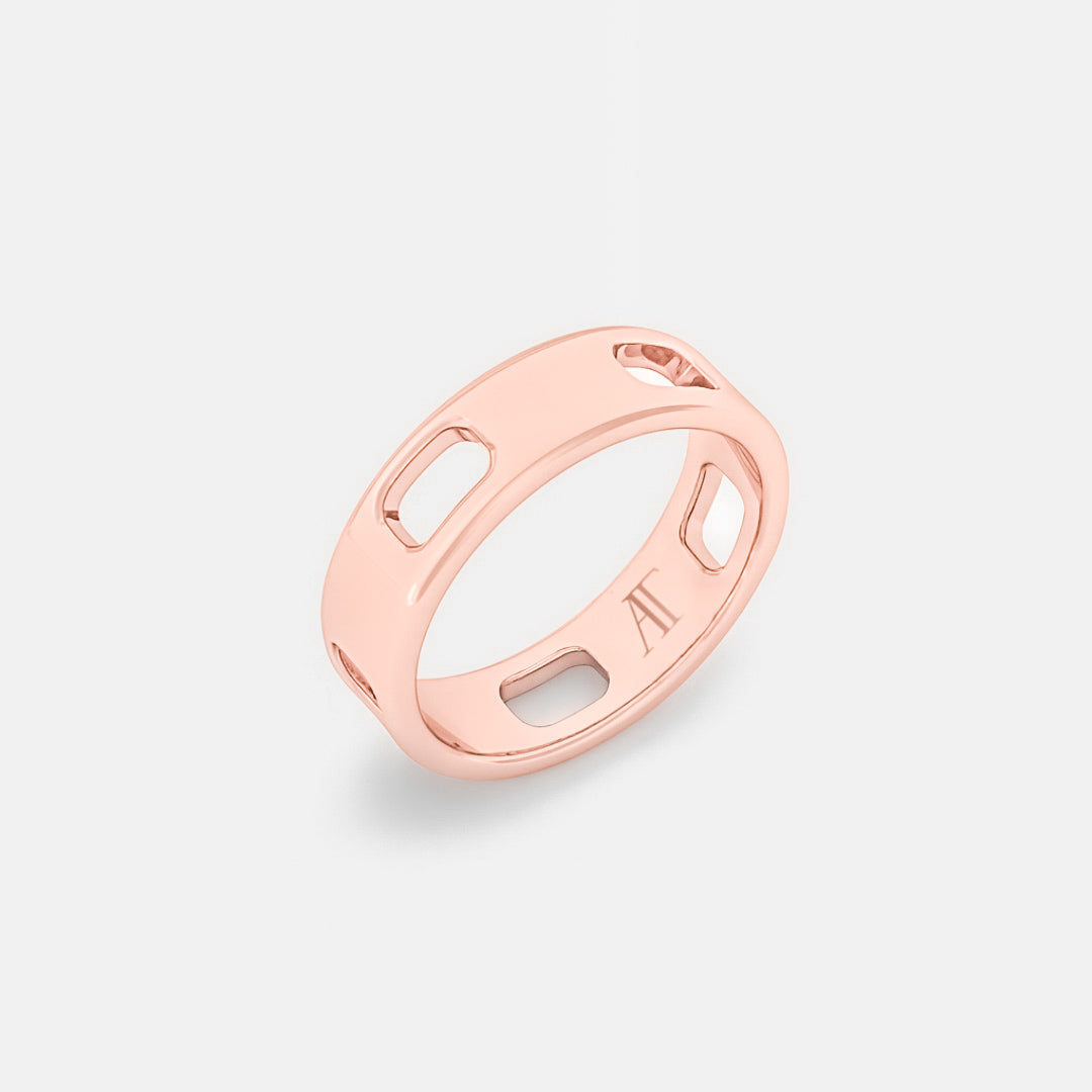 PAVE AJOURE RING, SMALL MODEL - Rose gold