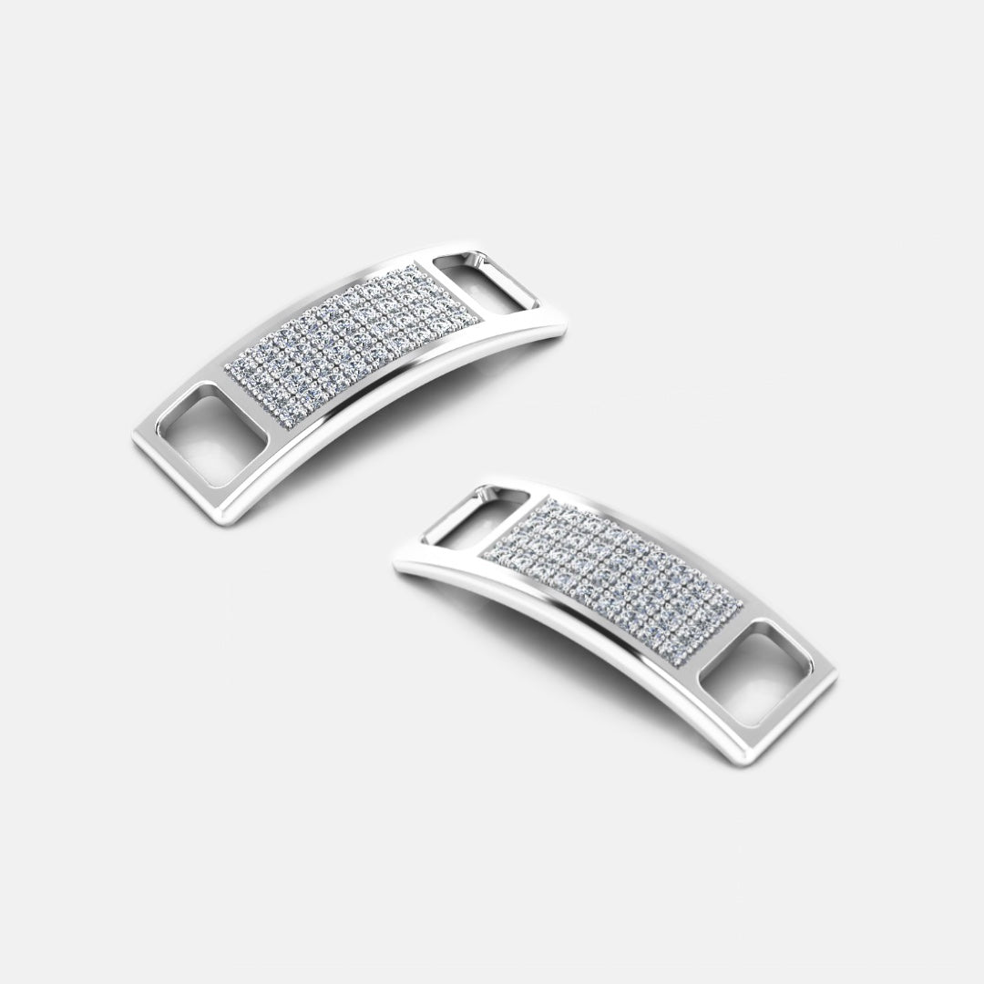 PAVE SHOE TAGS, PAVED - White gold, diamonds