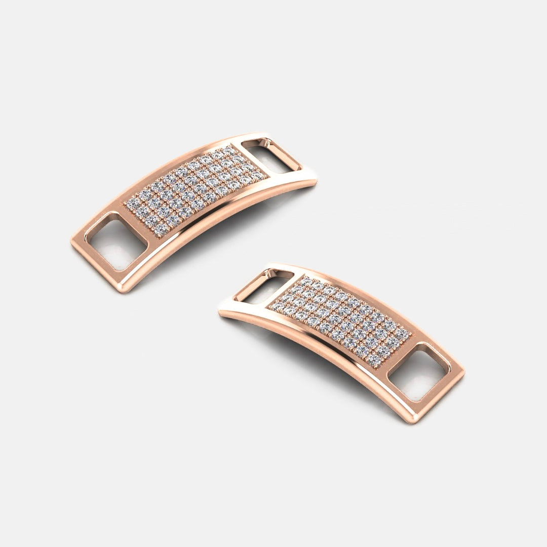 PAVE SHOE TAGS, PAVED - Rose gold, diamonds