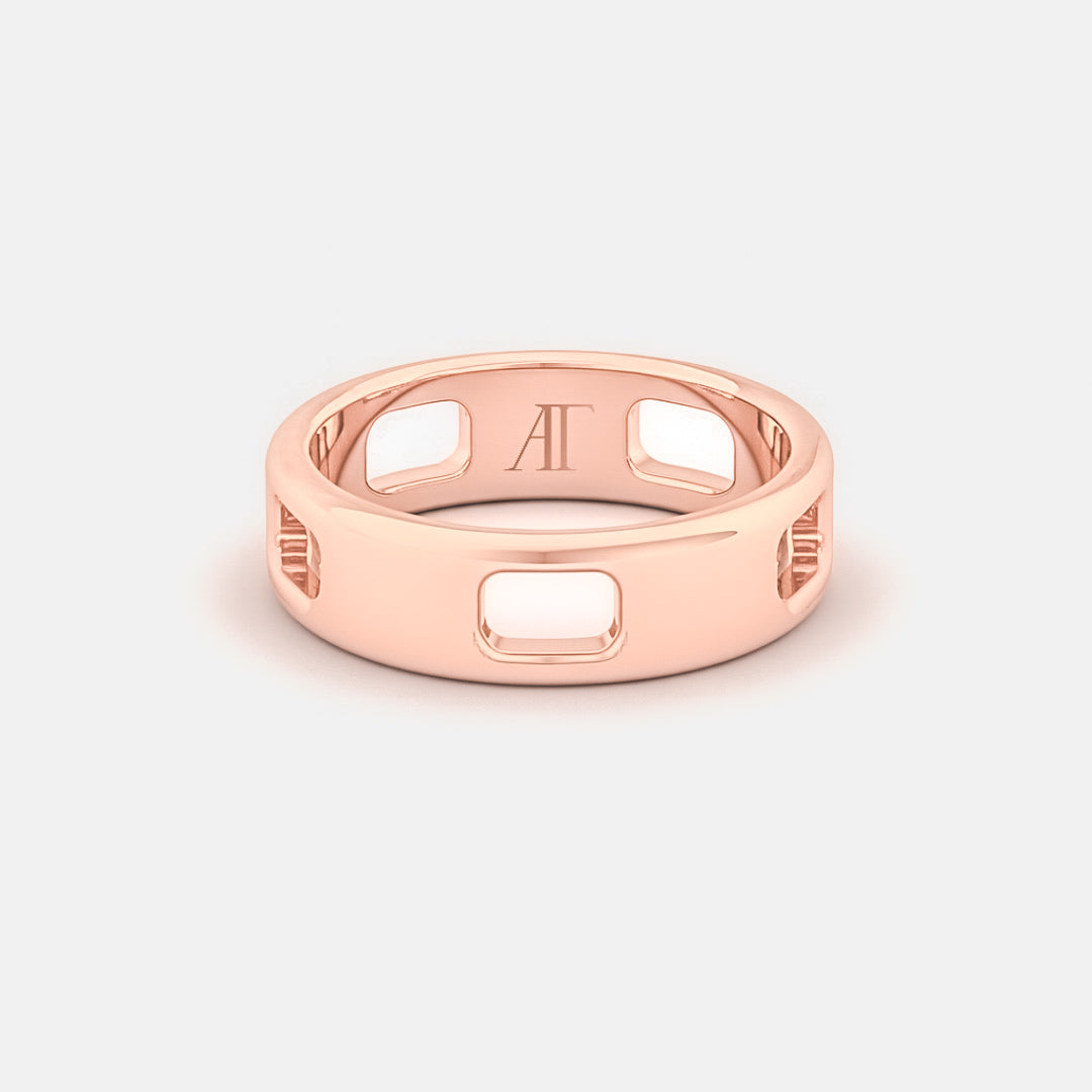PAVE AJOURE RING, SMALL MODEL - Rose gold