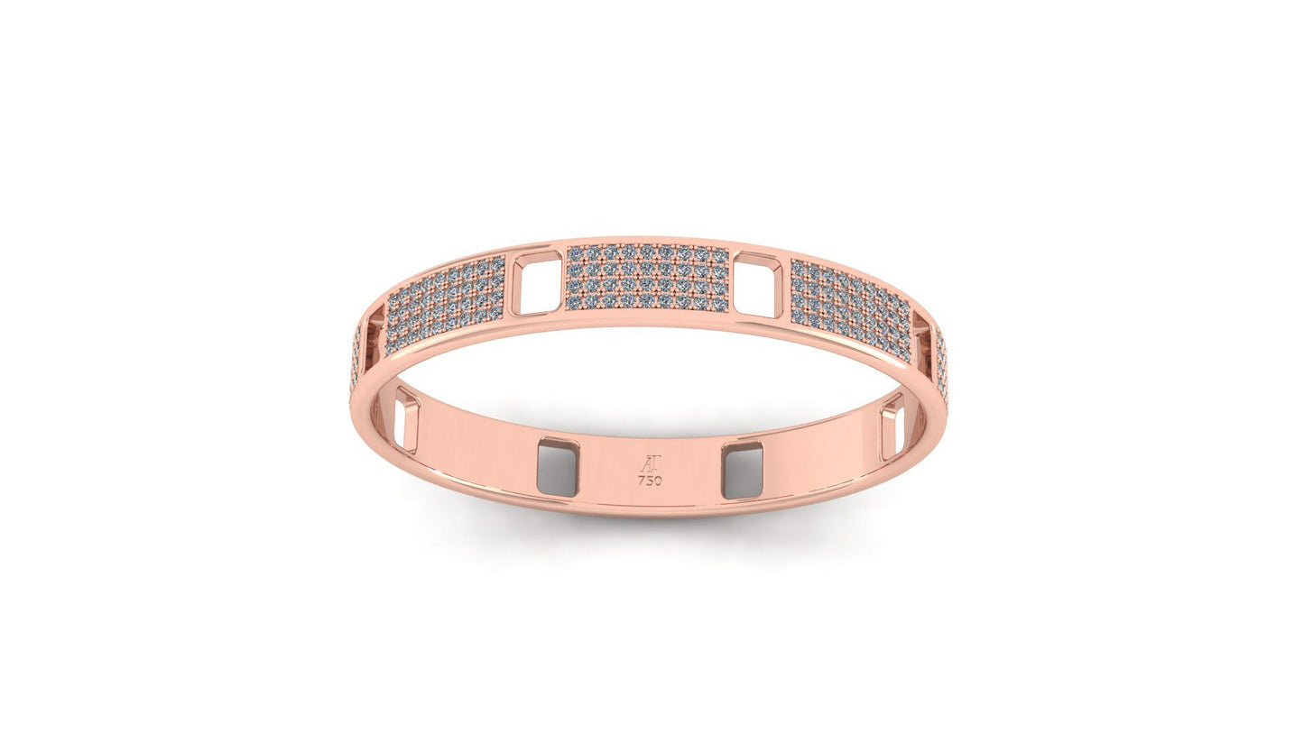 Pavé Ajouré Bracelet in Rose Gold with Diamonds