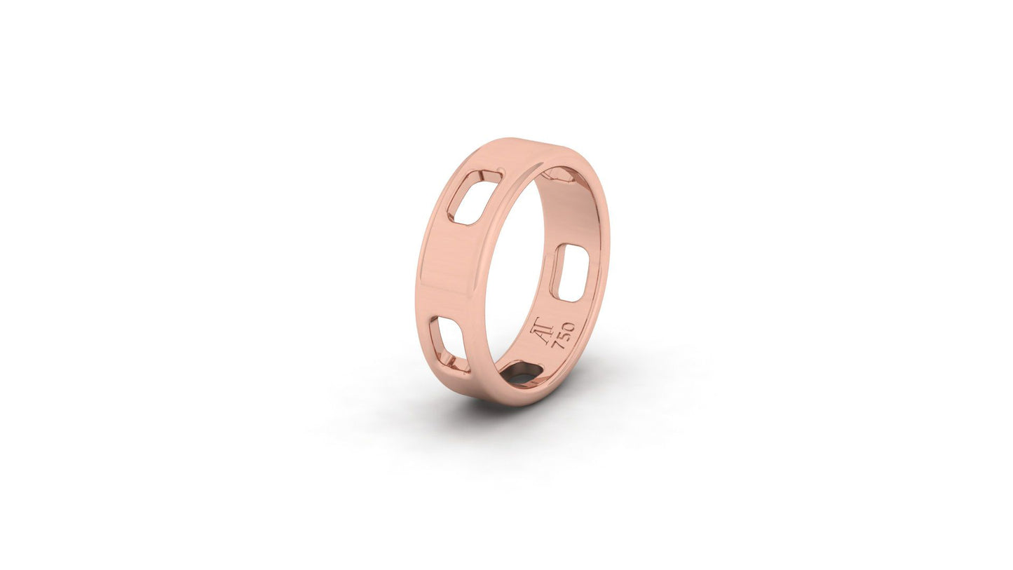 Pavé Ajouré Ring in Rose Gold - Narrow