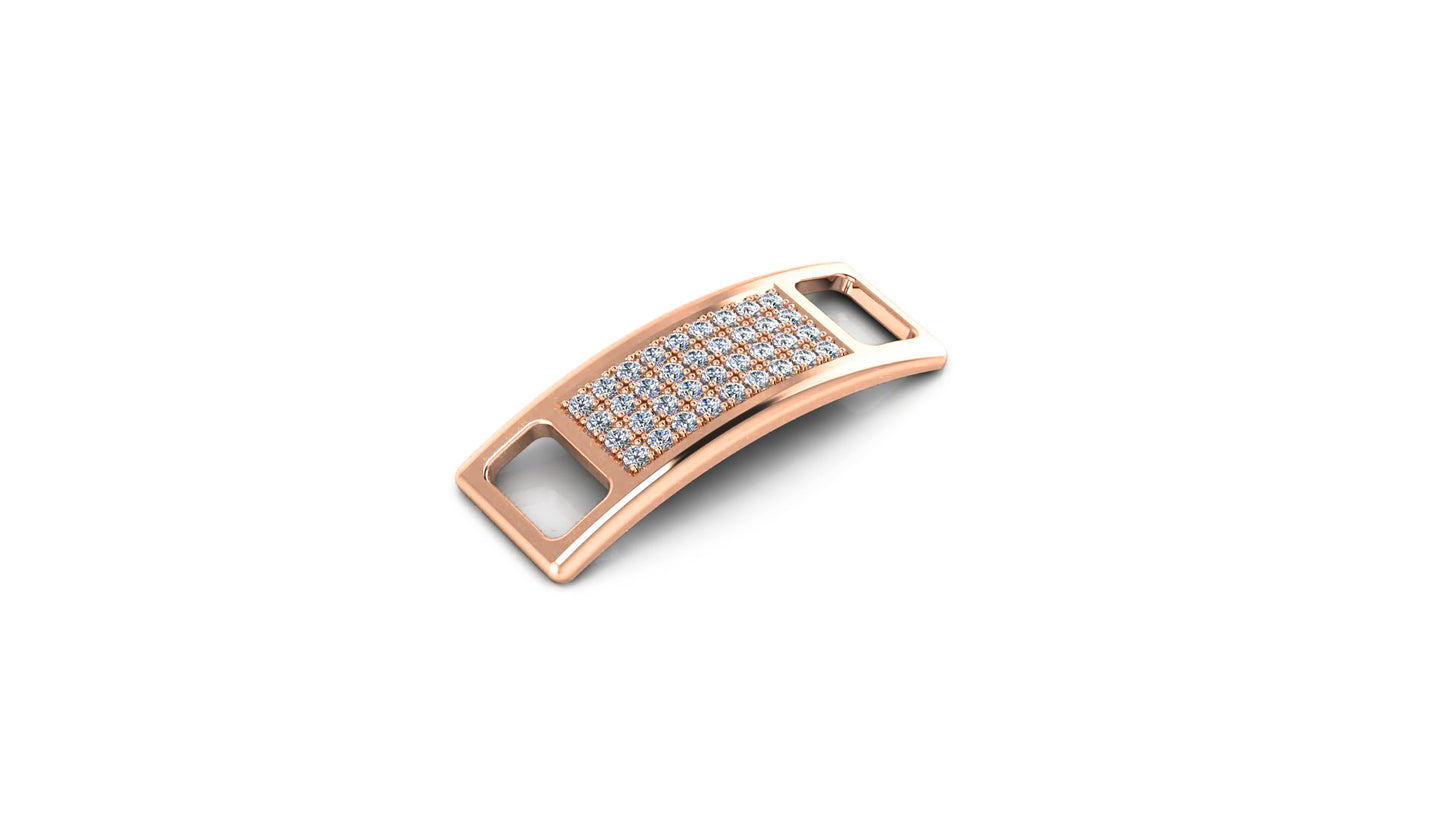 Pair of Pavé Diamond Shoe Tags - Rose Gold