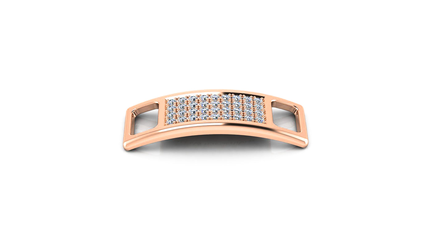 Pair of Pavé Diamond Shoe Tags - Rose Gold