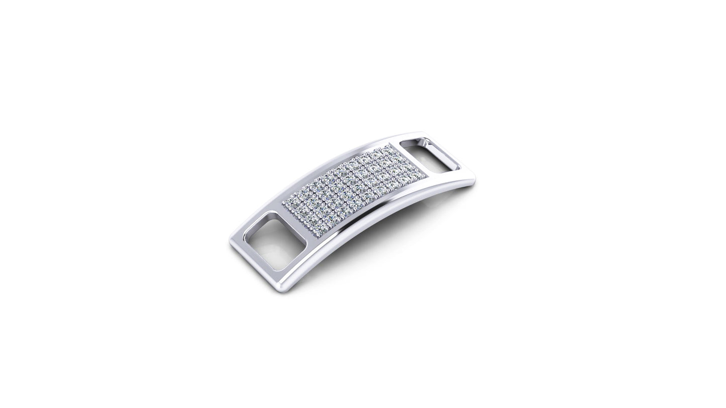 Pair of Pavé Diamond Shoe Tags - White Gold