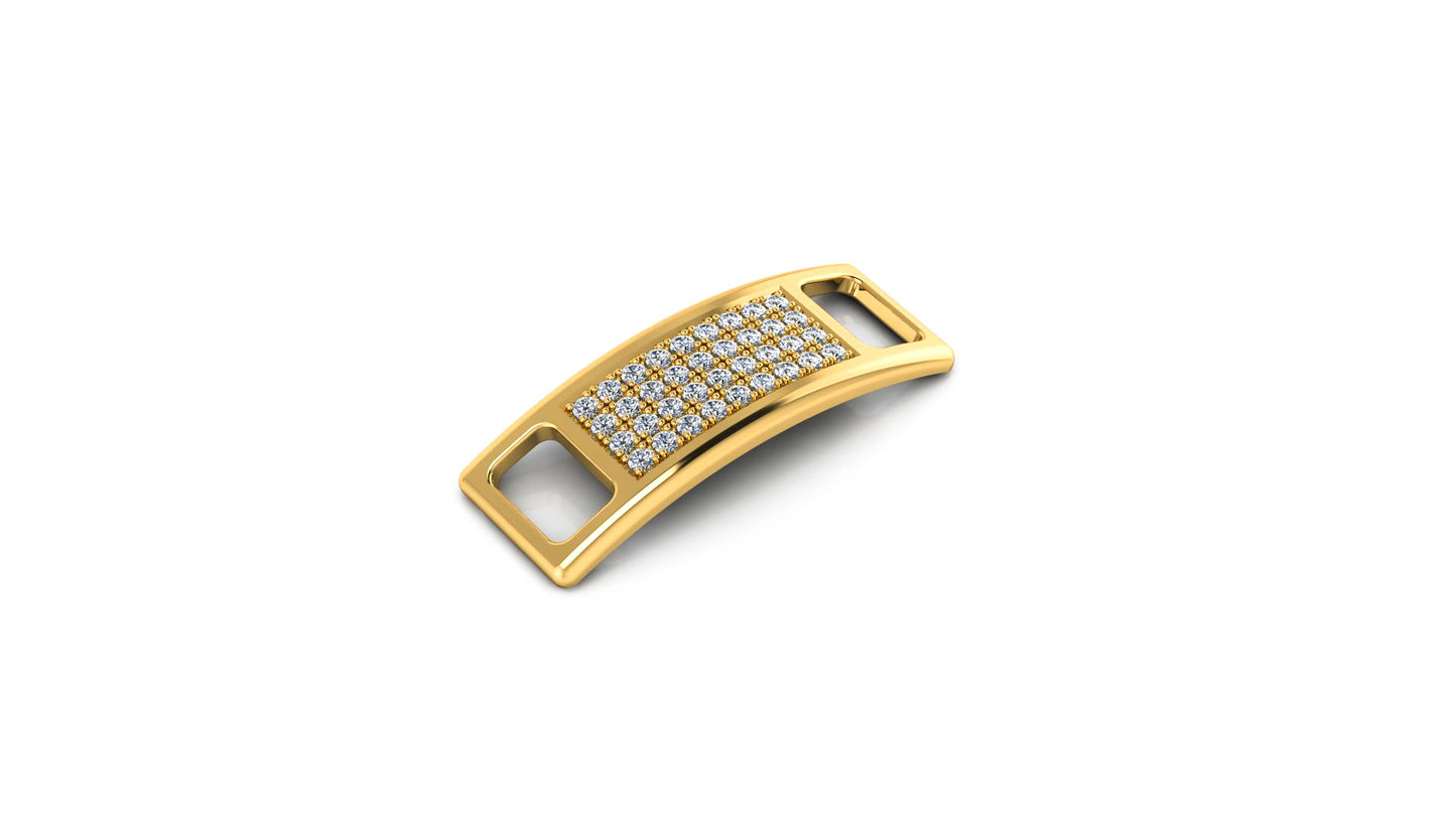 Pair of Pavé Diamond Shoe Tags - Yellow Gold