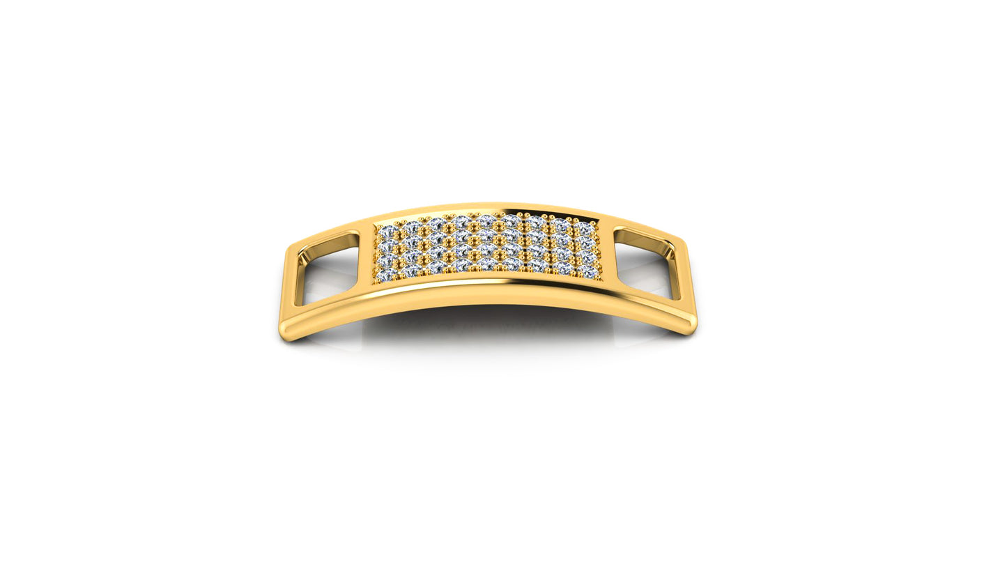 Pair of Pavé Diamond Shoe Tags - Yellow Gold