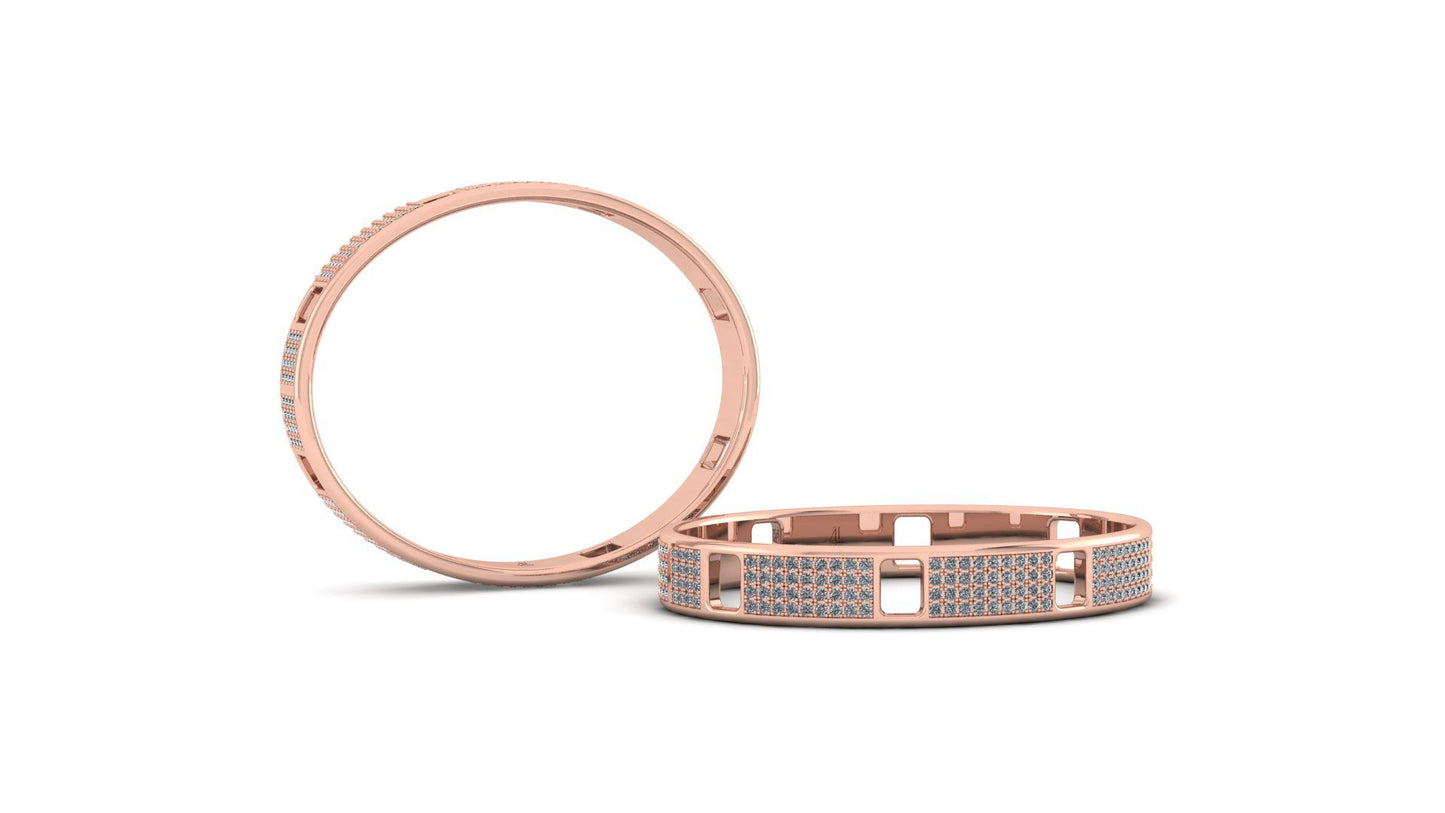 Pavé Ajouré Bracelet in Rose Gold with Diamonds