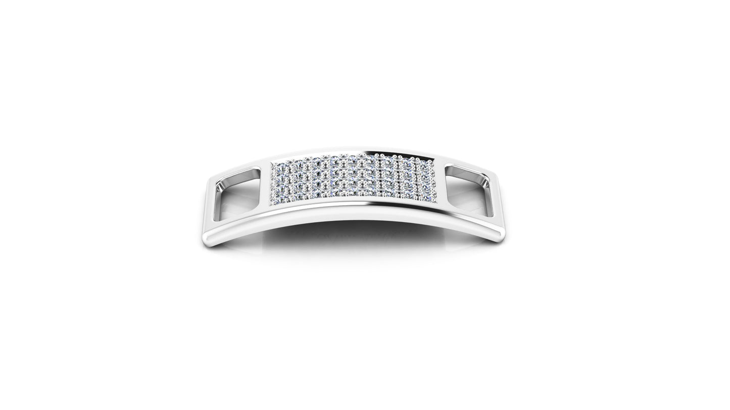 Pair of Pavé Shoe Tags - Sterling Silver