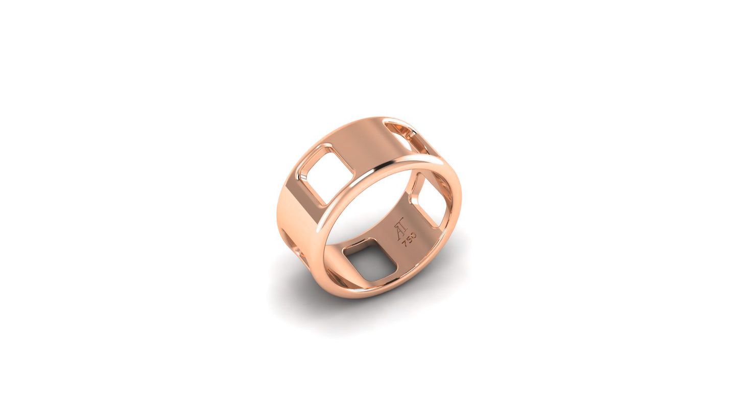 Pavé Ajouré Ring in Rose Gold
