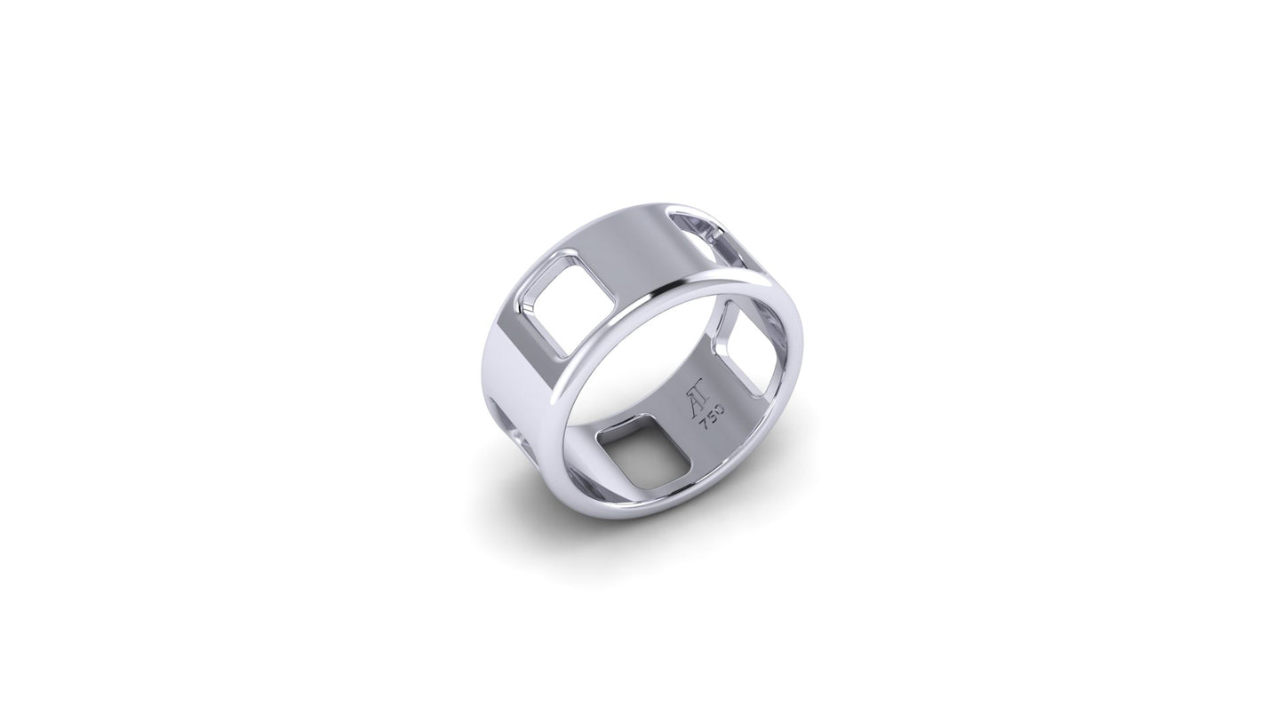 Pavé Ajouré Ring in White Gold