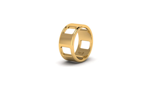 Pavé Ajouré Ring in Yellow Gold