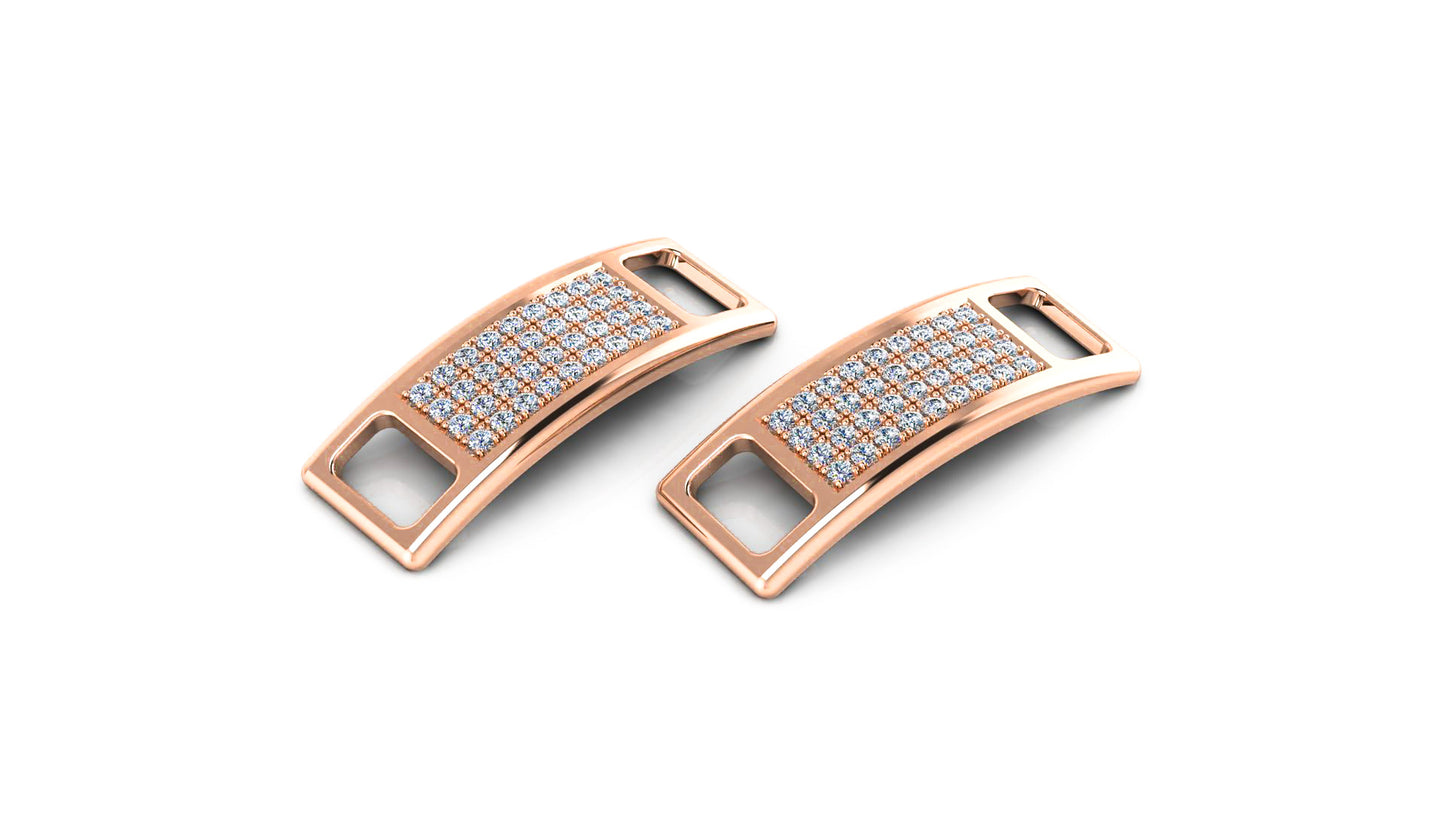 Pair of Pavé Diamond Shoe Tags - Rose Gold