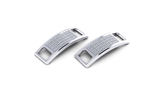 Pair of Pavé Diamond Shoe Tags - White Gold