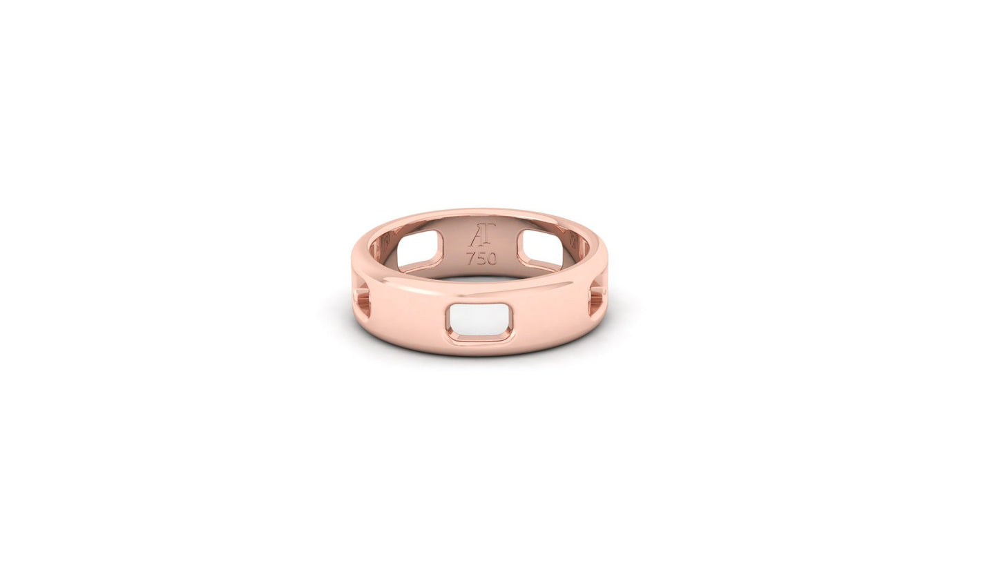 Pavé Ajouré Ring in Rose Gold - Narrow