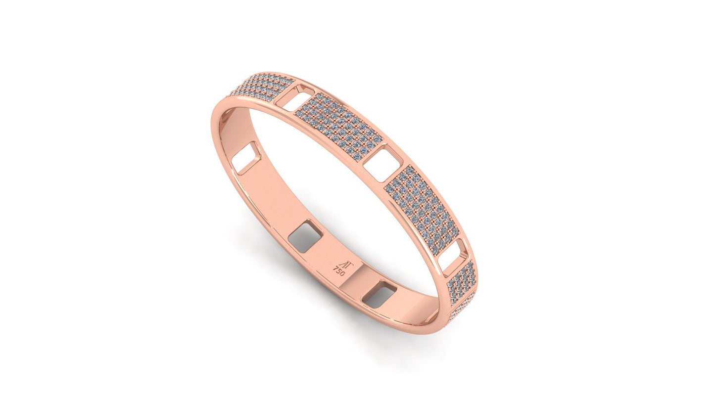 Pavé Ajouré Bracelet in Rose Gold with Diamonds